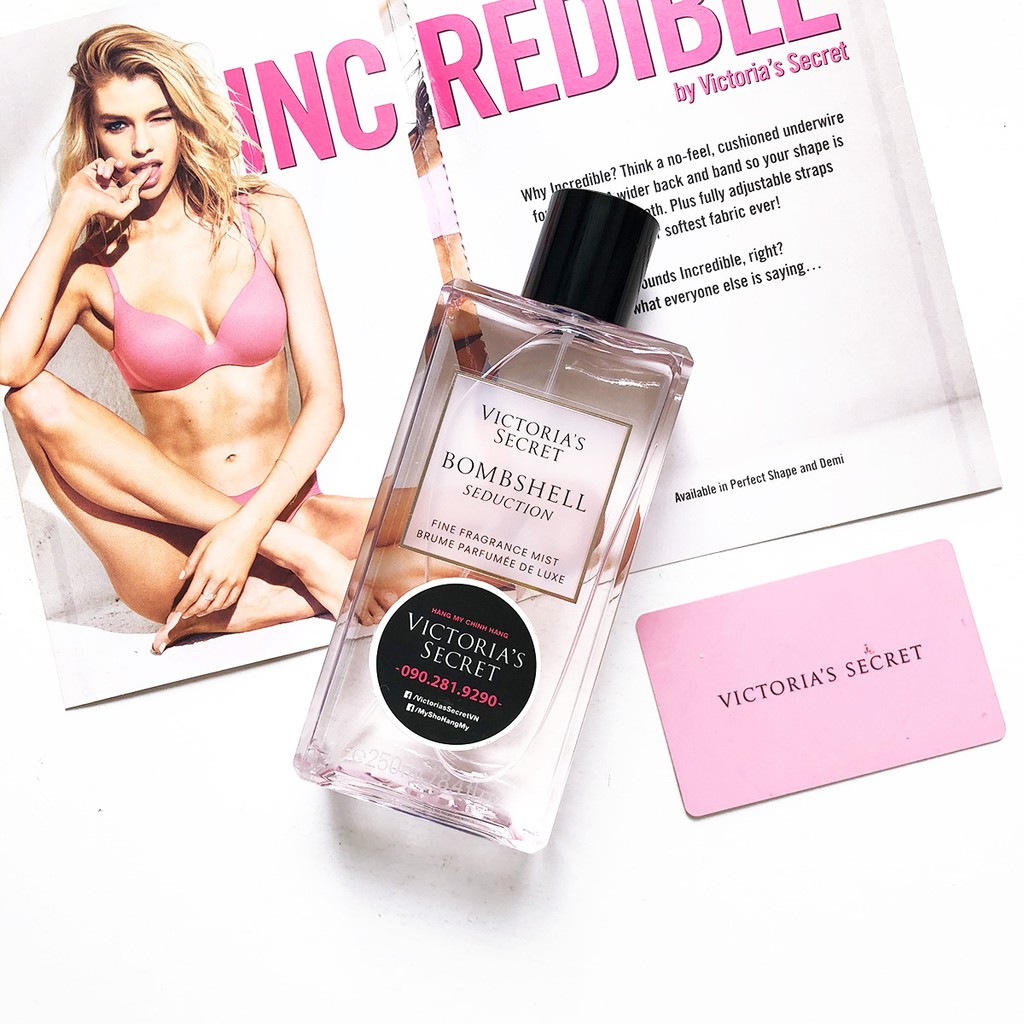 Mist - Xịt thơm toàn thân Bombshell Seduction, Sản phẩm chính hãng từ Victoria's Mỹ