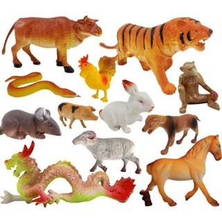 Bộ Đồ Chơi Thú 12 Con GIáp Bằng Nhưa .