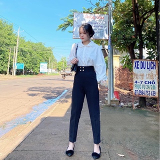 Quần tây baggy khuy bấm