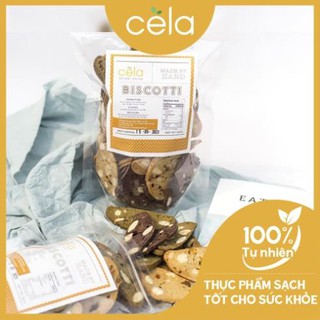 bánh biscotti nguyên cám 100%,  1 túi mix 3 vị  matcha, socola, nguyên vị