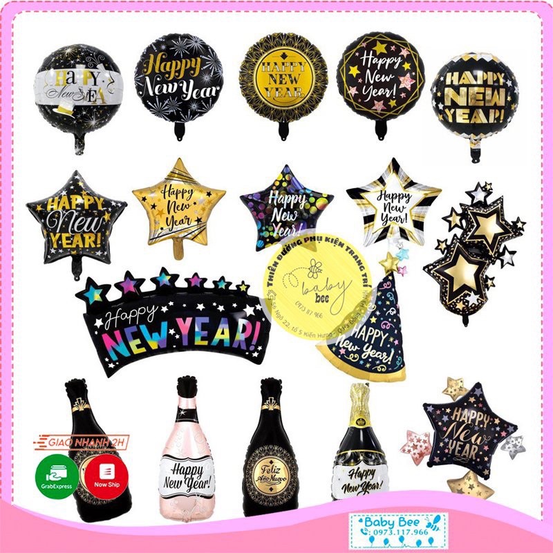 Bóng Trang Trí Chủ Đề Năm Mới (HAPPY NEW YEAR)