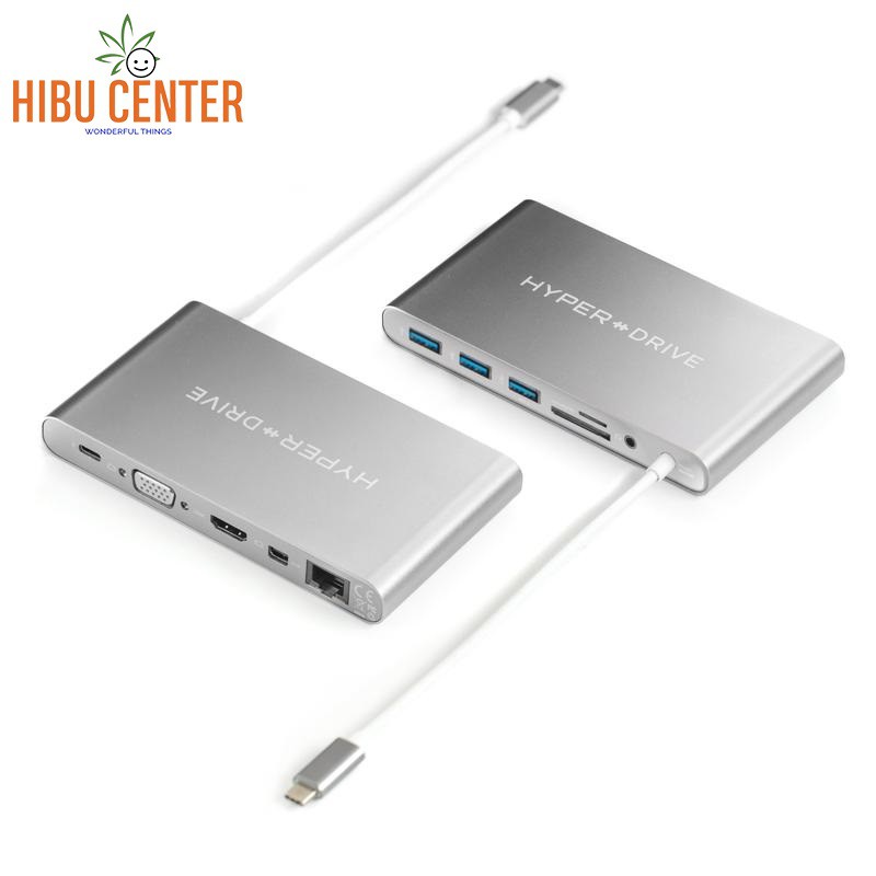 [Cho Macbook] HUB USB-C Cổng chuyển Hyperdrive Ultimate USB-C Devices GN30 - All in one - Follow HIBUCENTER Giảm 5%