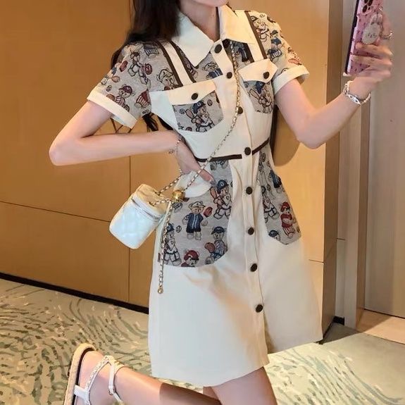 MUEL Original ~ Dress Summer Dress 2022 New Women's Fashion Temperament Joker Retro Hong Kong Taste ins