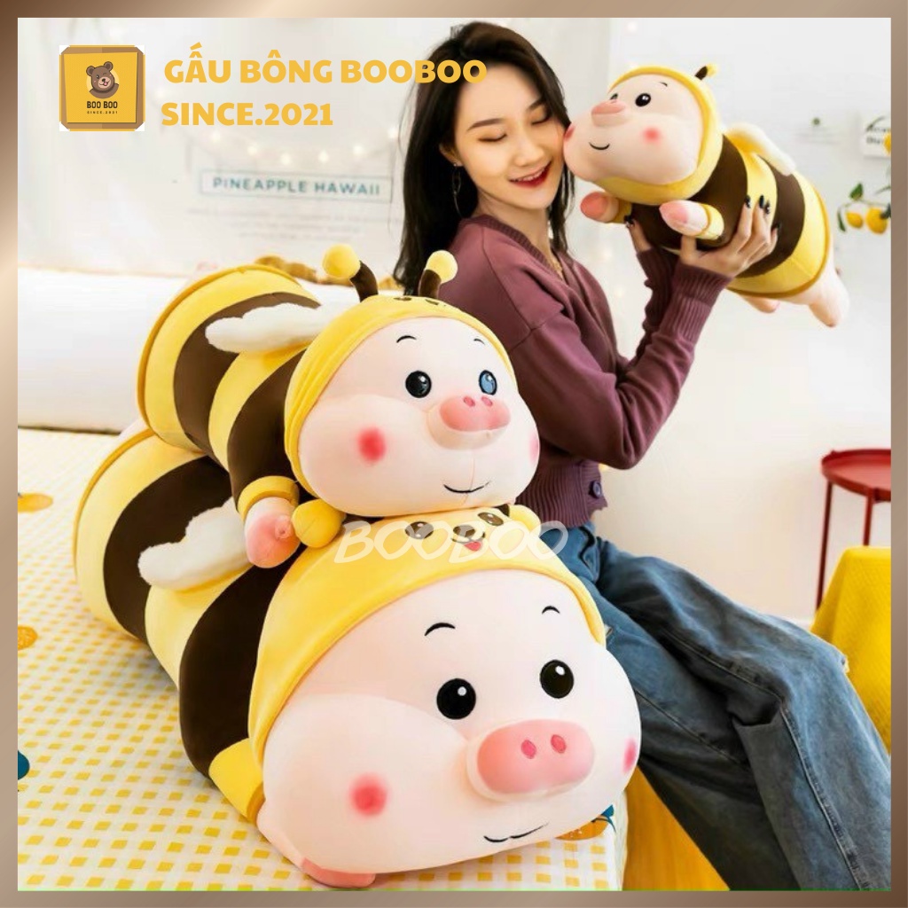 Gấu Bông Lợn Ong Heo Ong Lợn ong Biến Hình   Siêu  Cute  Size  Lớn  gấu bông booboo