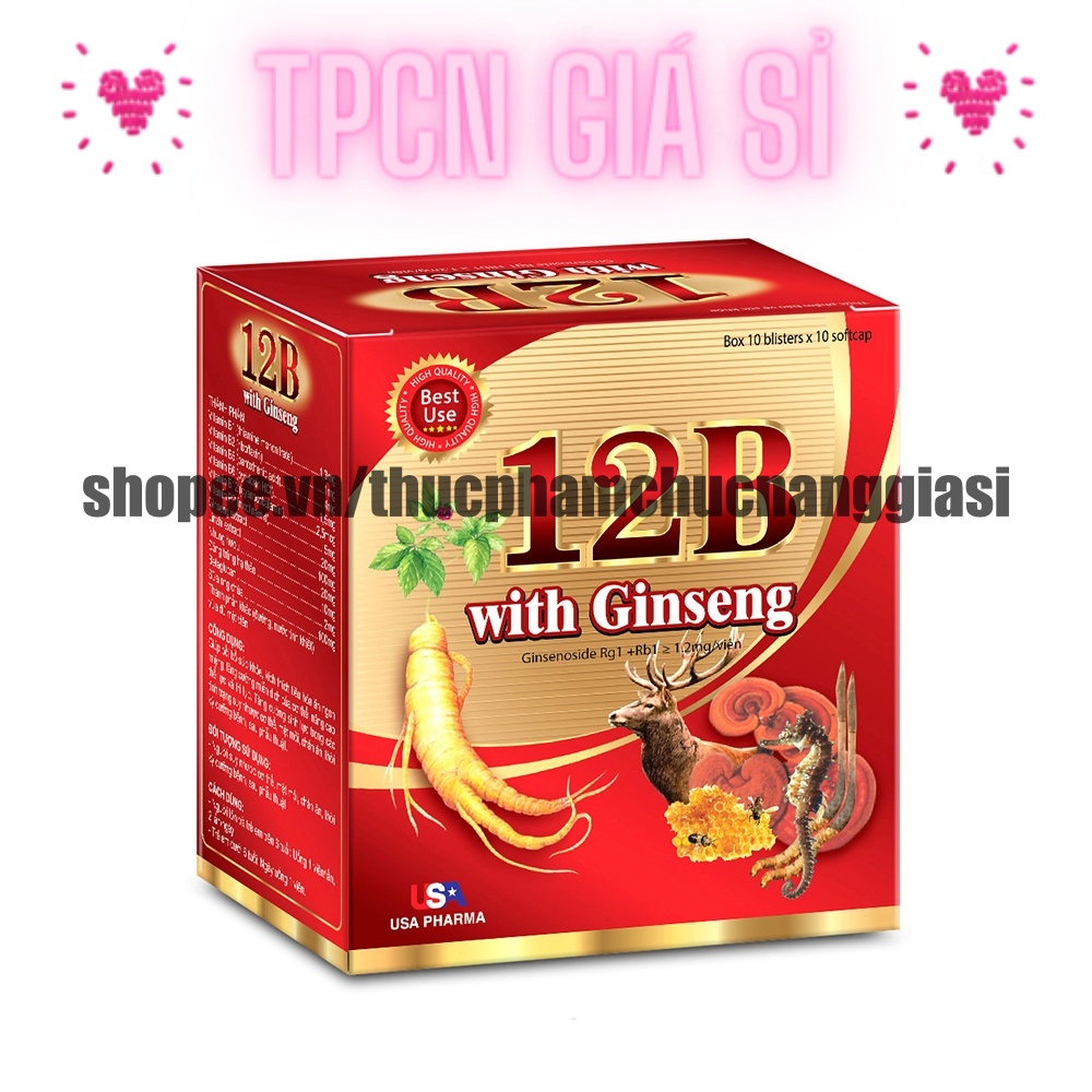 Vitamin tổng hợp 12B GINSENG tăng sức đề kháng, bồi bổ cơ thể- Hộp 100 viên