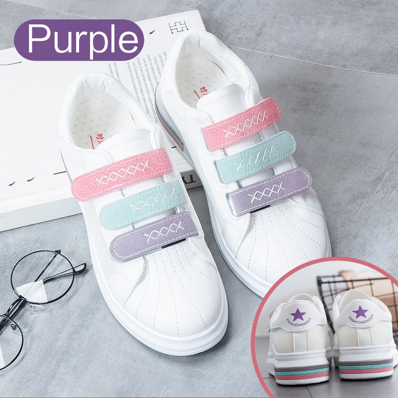 Giày bata đế bằng thiết kế đường viền 3 màu thông thoáng cho nữ | BigBuy360 - bigbuy360.vn