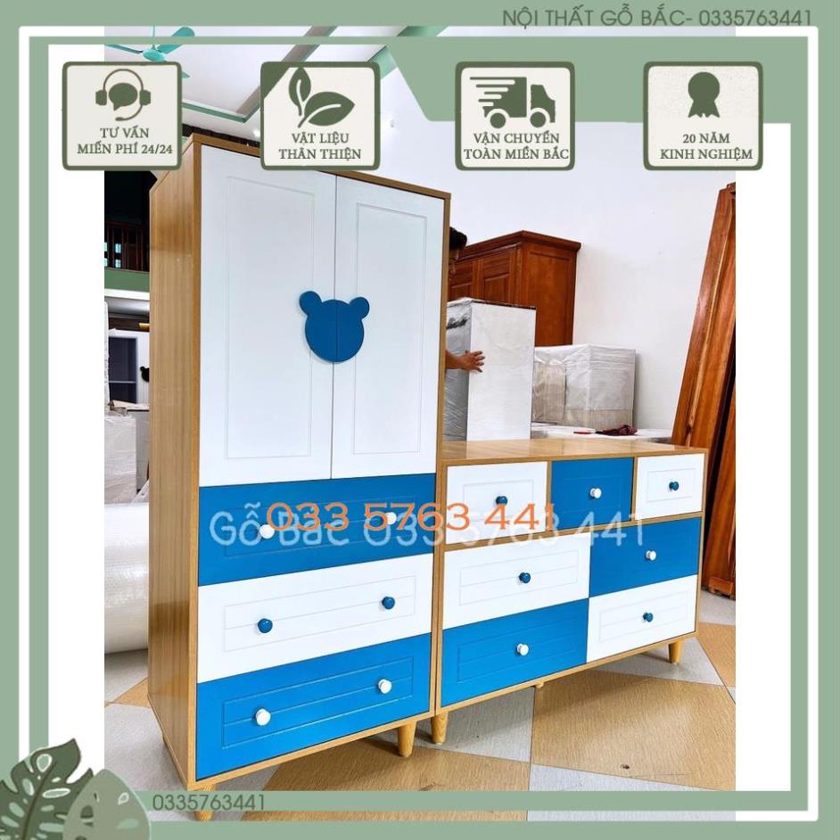 Tủ quần áo dành cho trẻ em làm từ gỗ MDF phủ melamine cao cấp, màu sắc phong phú