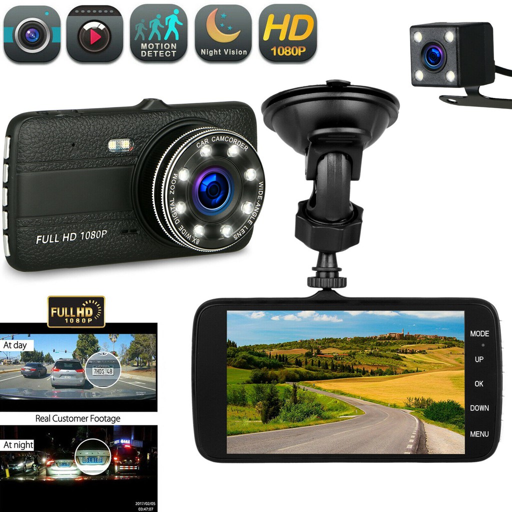 Camera Hành trình ô tô ONTEK 8L Trước sau FULL HD 1080P - Tích hợp 8 LED