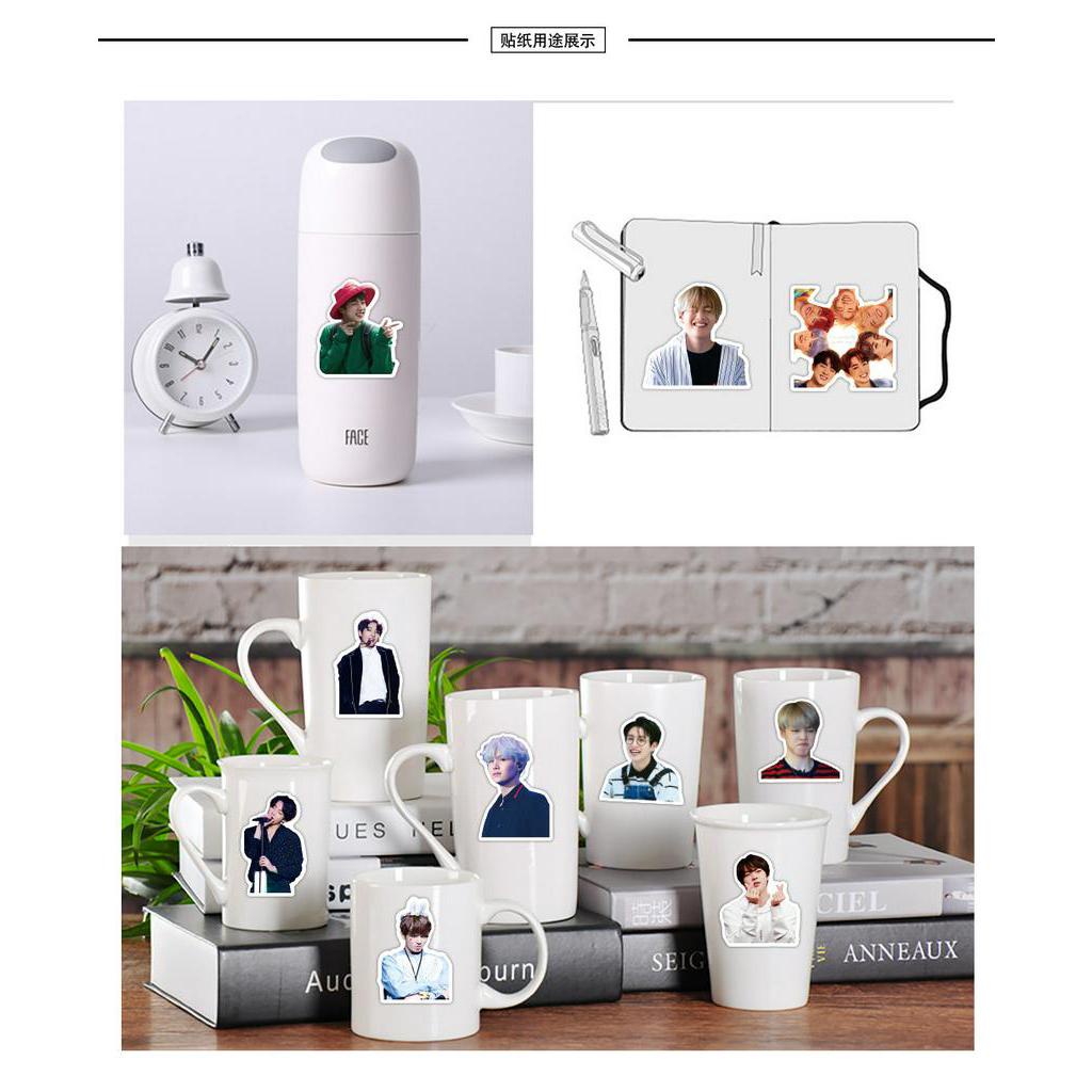 Bộ 50 hình dán chống thấm nước hình BTS