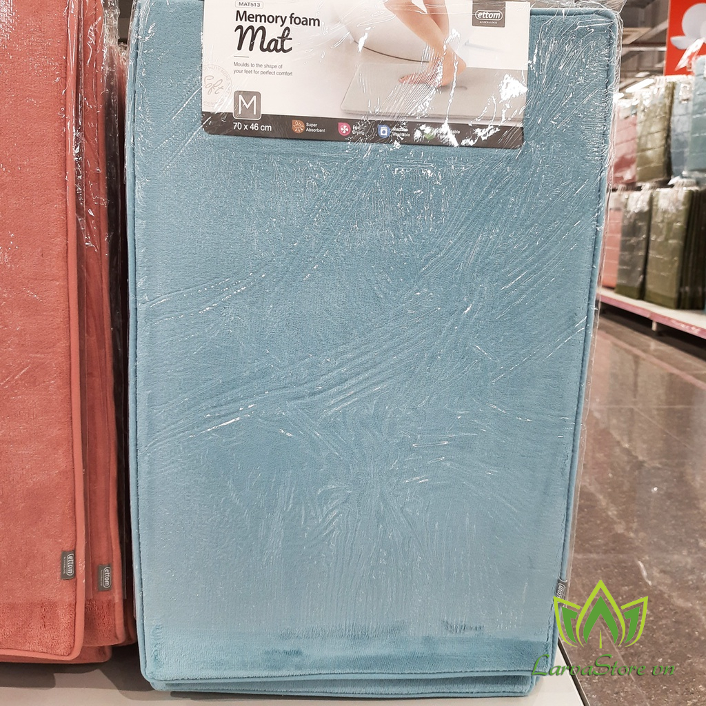 Thảm chùi chân Lock&Lock Memory Foam MAT513 BLU 70x46cm Xanh Dương