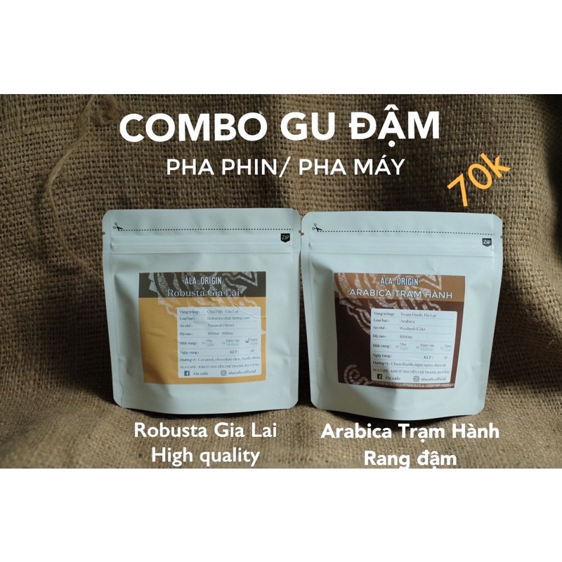 Cà phê pha Espresso/ pha phin Gu đậm 2 loại hạt Arabica và Robusta