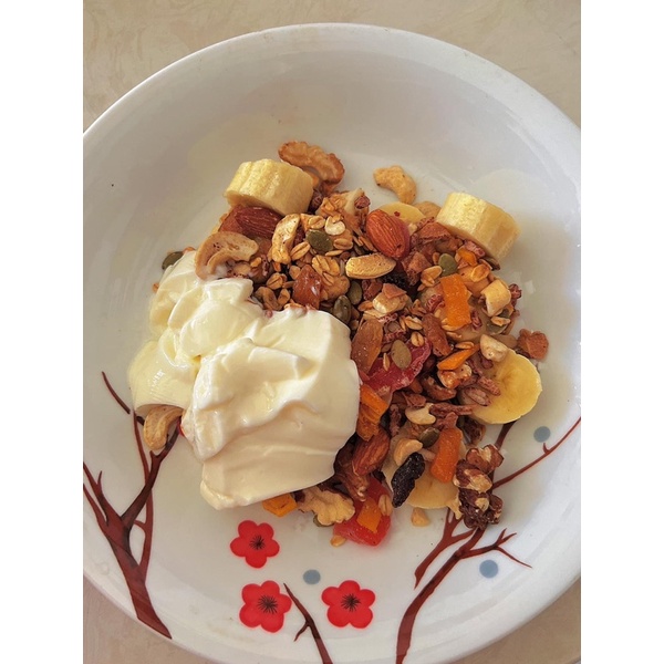 Granola ăn kiêng siêu hạt ngũ cốc giảm cân không đường ít yến mạch bổ sung dinh dưỡng premium 500g