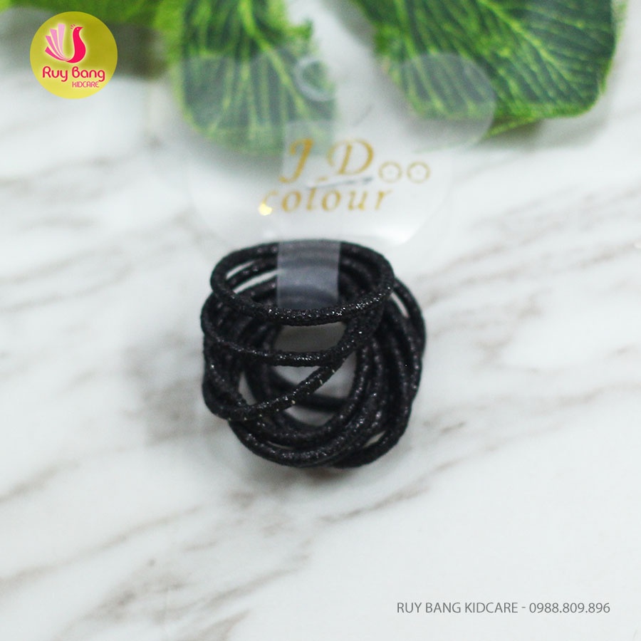 Dây buộc tóc trẻ em óng ánh JD - Vỉ 10 chiếc