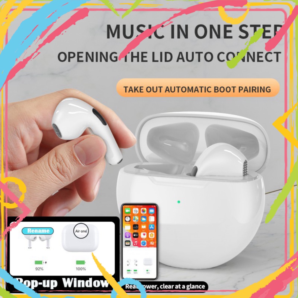 Tai nghe bluetooth Pro 6 Tws ,  tai nghe blutooth pro 6 không dây bản Quốc tế âm thanh chuẩn HIFI dù