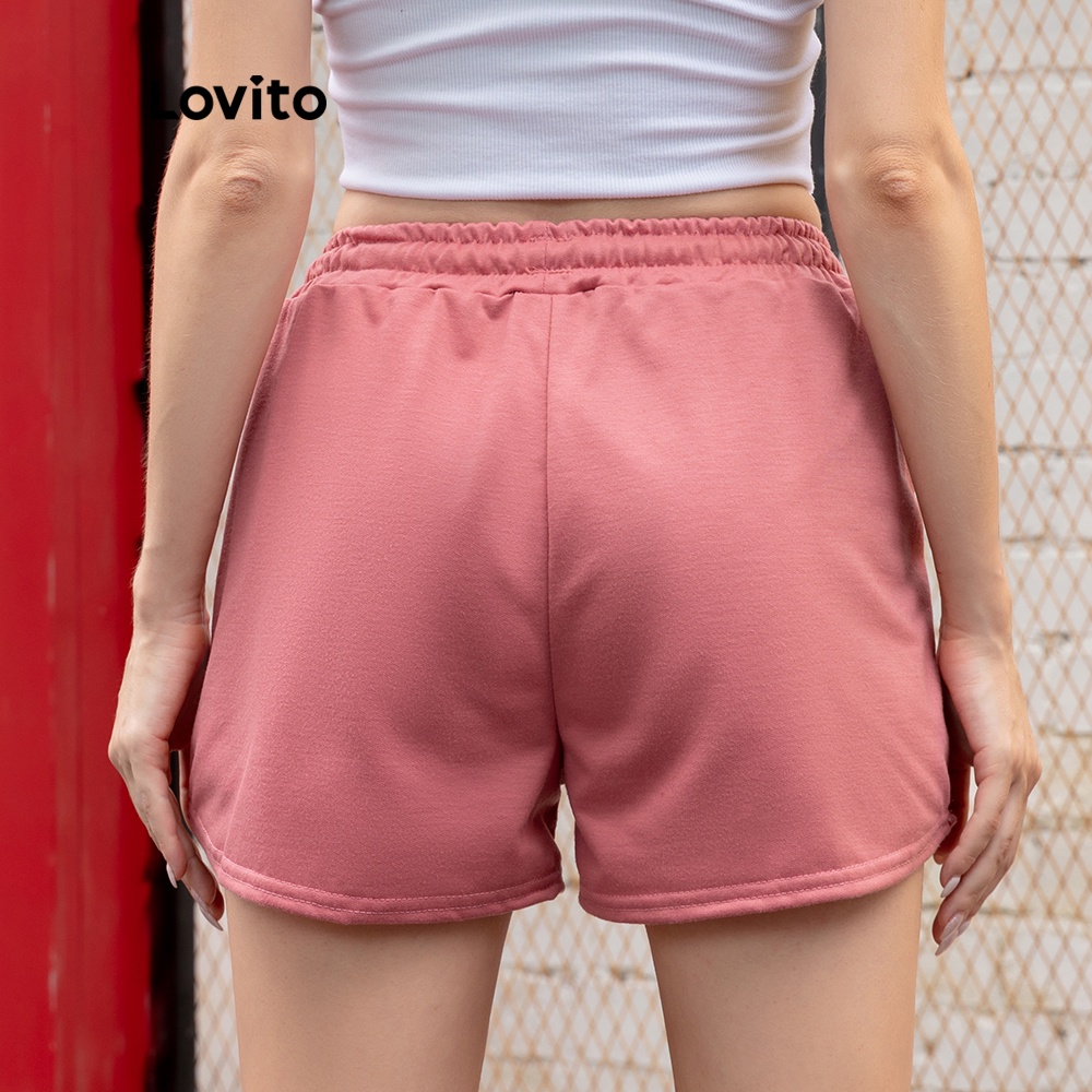 Quần short nữ Lovito L00242 lưng thun thiết kế rút dây thời trang năng động cho nữ nhiều màu sắc tùy chọn | BigBuy360 - bigbuy360.vn