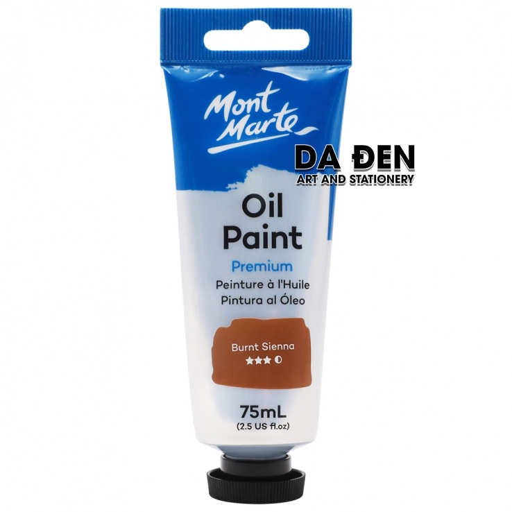 [DA ĐEN] Màu Sơn Dầu Mont Marte Tube 75ml - Burnt Sienna