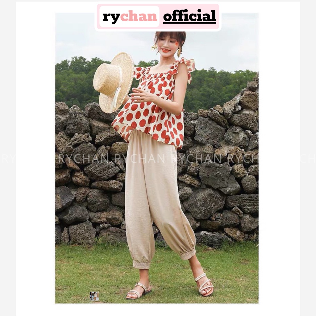 SE839 - Set Quần Bí Mix Áo Bèo Chấm Bi Cánh Tiên Nhiều Màu / Set Bộ Bi Dễ Thương Trẻ Trung Năng Động Vải Lụa Mềm Mại