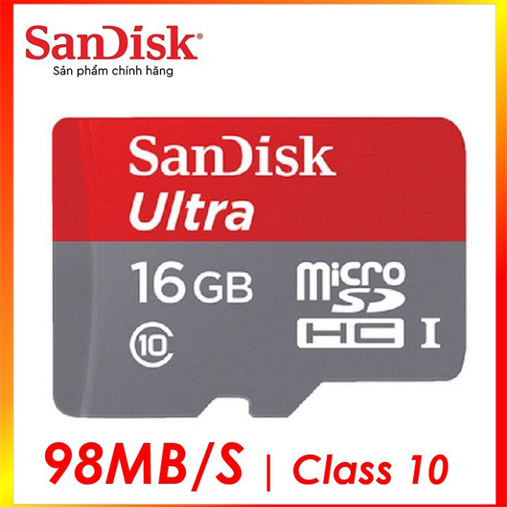 Thẻ Nhớ MicroSDHC SanDisk Ultra 16GB 98 MB/S - Mr Xiaomi