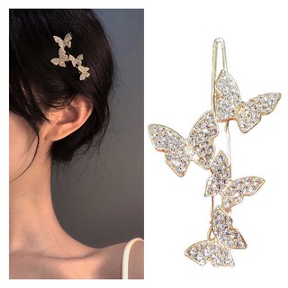(Hàng Mới Về) Kẹp Tóc Hình Bướm Đính Kim Cương Giả Phong Cách Hàn Quốc Cho Nữ