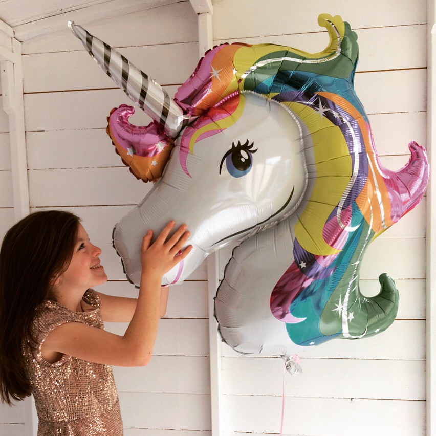 Bóng Nhôm Hình Ngựa Pony, Bóng Kiếng Unicorn Kỳ Lân, Bóng Nilon Ngựa Cầu Vồng Trang Trí Tiệc Sinh Nhật