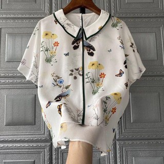 Áo sơ mi nữ 🦋FREESHIP🦋 Áo cộc tay họa tiết bướm