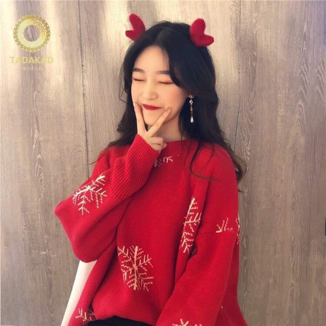 Áo Len NOEL, Giáng Sinh Nữ, Dáng Dài, Chui Đầu, Phong Cách Lười, Áo Dày Cho Mùa Thu Đông Hot 2021-TADAKAD Shop | BigBuy360 - bigbuy360.vn