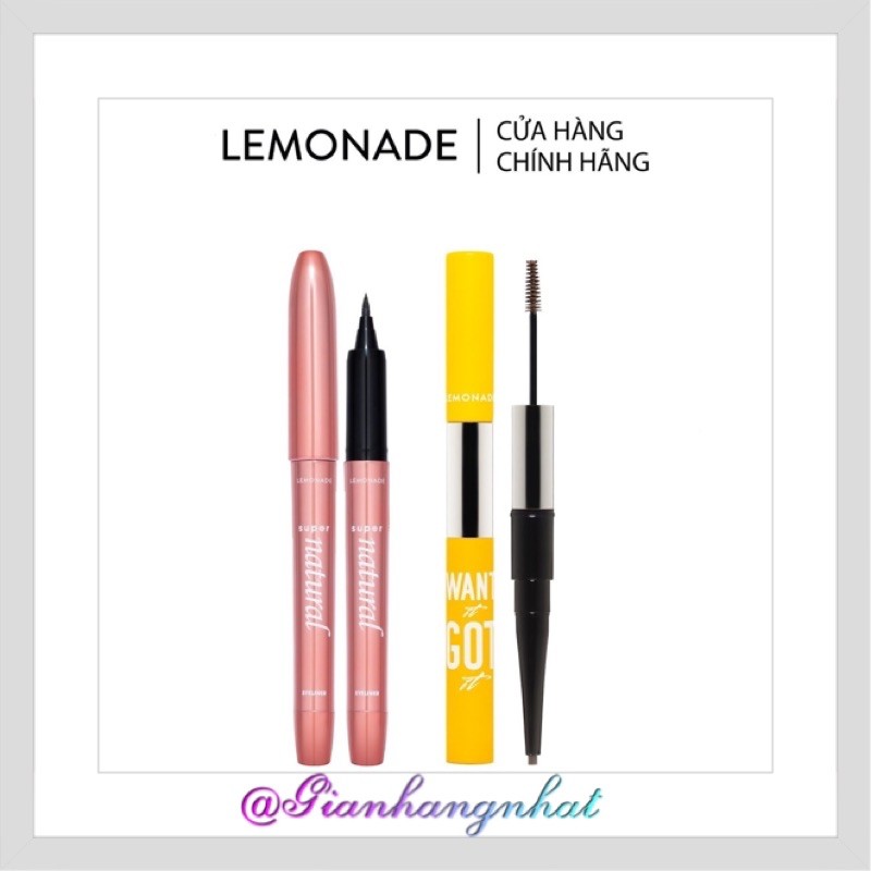 Combo Lemonade Bút Kẻ Mắt SuperNatural 1g và Chì kẻ mày 2 đầu Want It Got It 2.75g