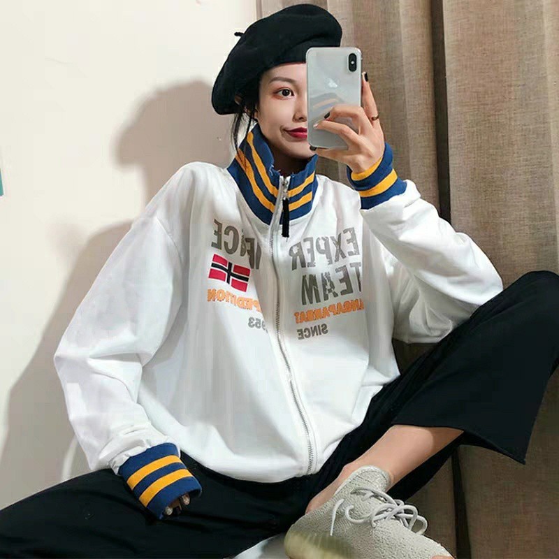 ÁO KHOÁC NỈ NGOẠI TRẮNG MẶC 2 KIỂU - SWEATER EXPEDITION UNISEX