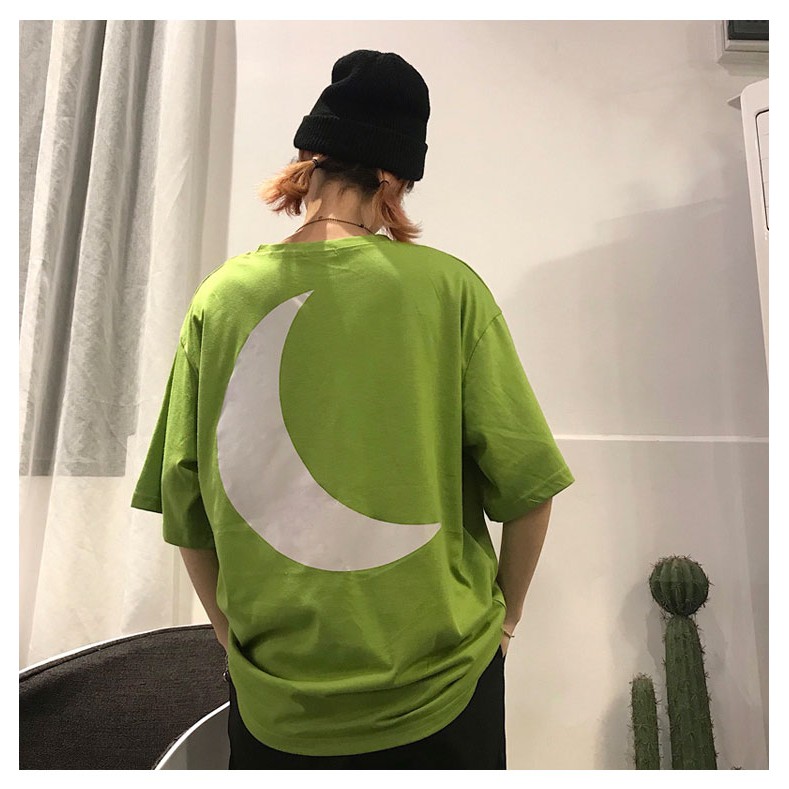 Áo thun Phản Quang Tay Lỡ Nam Nữ Mặt Trăng