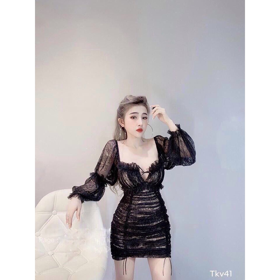 Đầm Body Ren Nhún 2 Lớp Thời Trang Nữ Thiết Kế Ấn Tượng | BigBuy360 - bigbuy360.vn