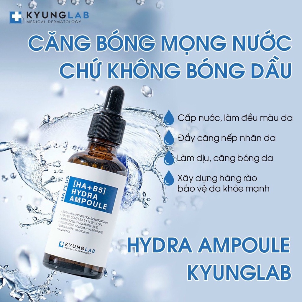 Tinh chất serum HA B5 Cấp Ẩm Căng Bóng Da KYUNG LAB HA PLUS  HYDRA AMPOULE 50ml CHÍNH HÃNG