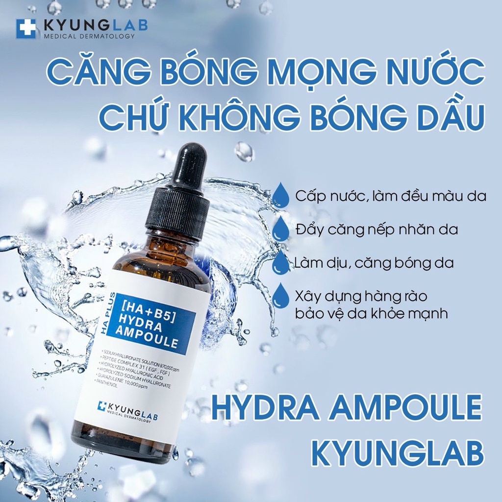 Tinh chất serum HA B5 Cấp Ẩm Căng Bóng Da KYUNG LAB HA PLUS [ HA + B5 ] HYDRA AMPOULE 50ml CHÍNH HÃNG