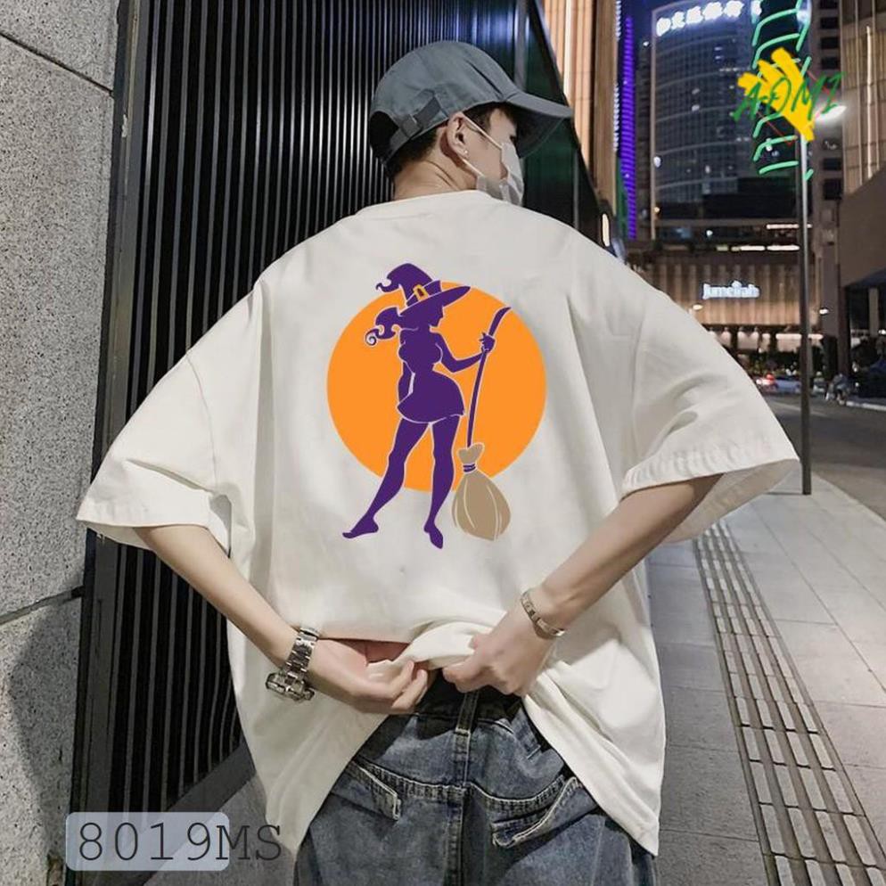 [HOT]  ÁO THUN TAY LỠ IN HÌNH PHÙ THỦY HALLOWEEN CHỔI BAY PHONG CÁCH HÀN QUỐC FREE SIZE  AOMI THỜI TRANG HOT TREND