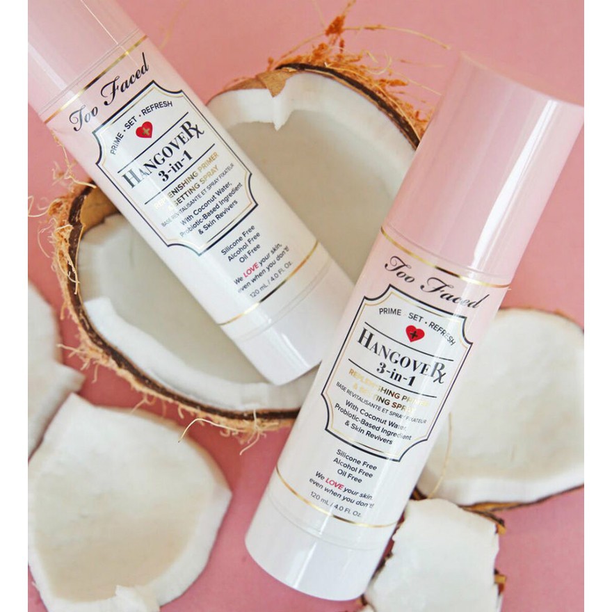 Xịt makeup Too Faced Hangover 3-in-1 Replenishing Primer & Setting Spray Bunny Beauty hàng đủ bill | BigBuy360 - bigbuy360.vn