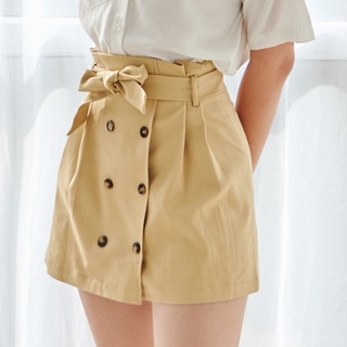 BLEUBIRD Chân váy kaki ngắn buộc đai nơ KHAKI SKIRT ( Có lót quần )