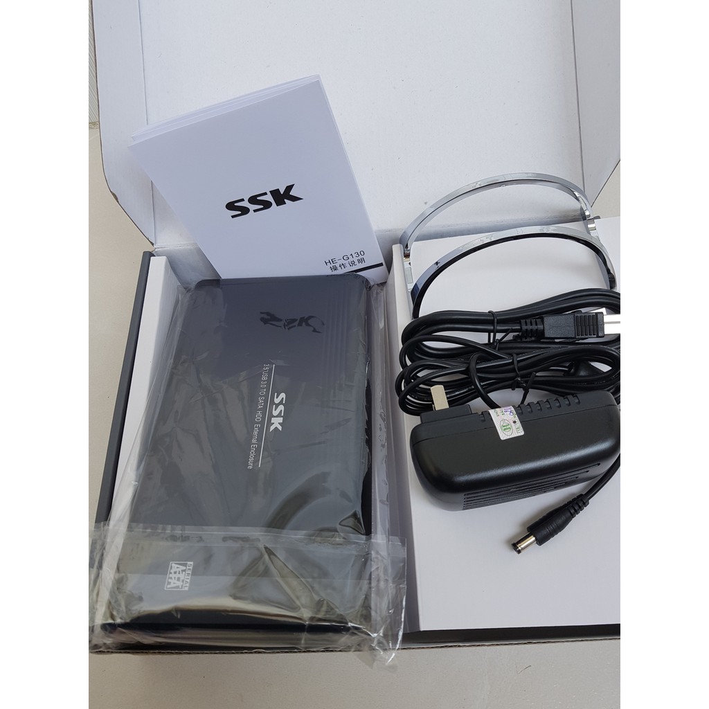 Hộp đựng ổ cứng HDD box 3.5 inch SSK HE-G130 chuẩn Sata usb 3.0-Hãng phân phối