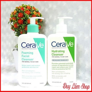 Sữa rửa mặt tạo bọt Cerave Foaming Facial Cleanser Cho Da Dầu, Khô Chính Hãng 236ml