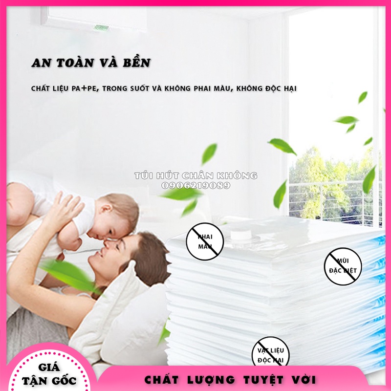Combo Túi Hút Chân Không Đựng Quần Áo Trong Suốt Cao Cấp Tiện Dụng