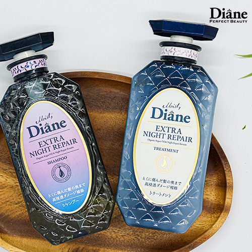 Bộ Đôi Gội Xả Ngăn ngừa tóc lão hóa Moist Diane Extra Night Repair 450mlx2