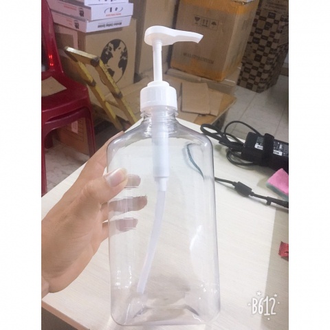 Bình bơm đựng siro, nước đường bằng nhựa có vòi bơm 1,6 lít chuyên pha chế