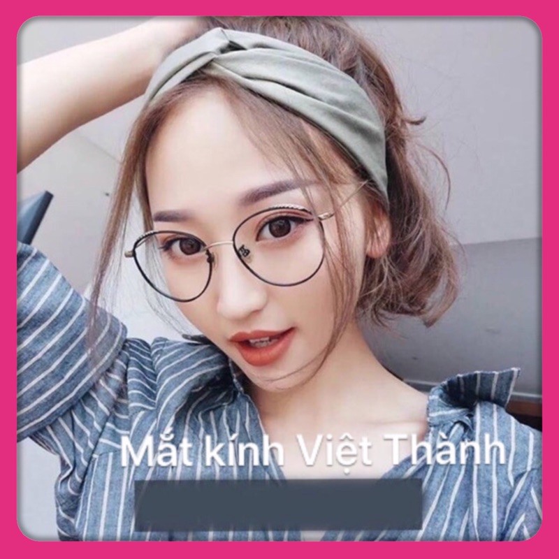 Gọng kính vintage kim loại hàng đẹp lá trai