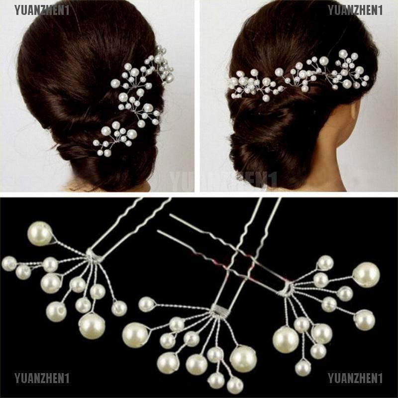 Trâm cài tóc đính ngọc trai kiểu bông hoa dự tiệc cưới