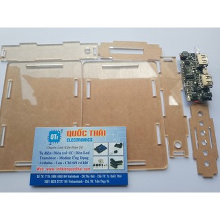 Combo chế box sạc dự phòng 4 cell có màn hình LCD (mica trong)