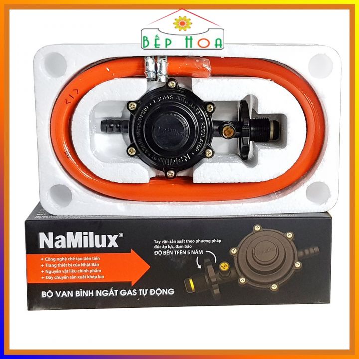 Bộ Dây Van Điều Áp Ngắt Gas Tự Động Namilux NA-345S- Lửa Xanh, Mạnh, Tiết Kiệm Gas, An Toàn Tuyệt Đối - Bếp Hoa