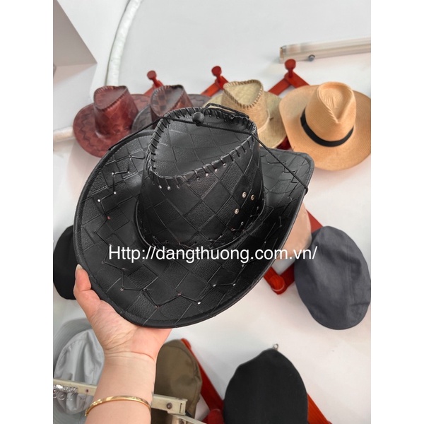 Mũ nón cao bồi cowboy da Pu cao cấp