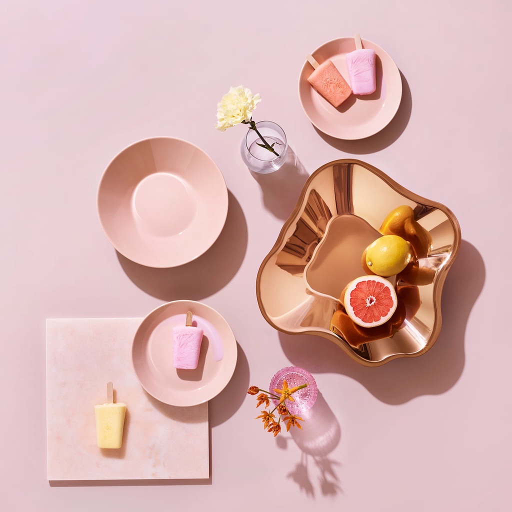 Bát đĩa sứ Teema Iittala Phần Lan cao cấp màu hồng phấn