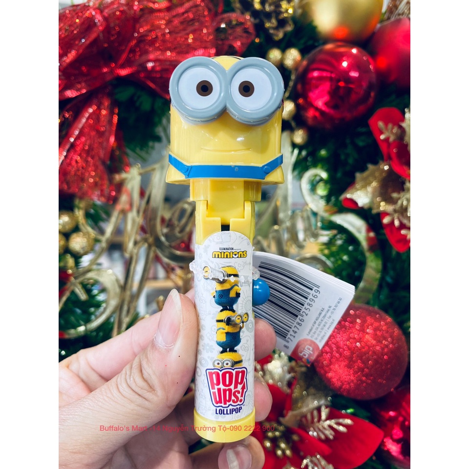 Kẹo mút vị dâu Pop Ups Lollipop 10g- Hàng nhập khẩu chính hãng