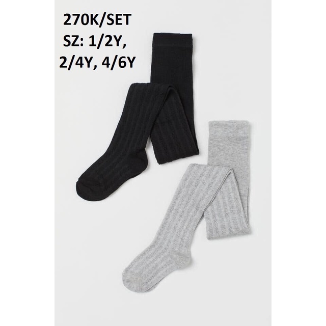 HM H&M Auth Set 2 quần tất bé gái size 1/2y 4/6y 6/8y