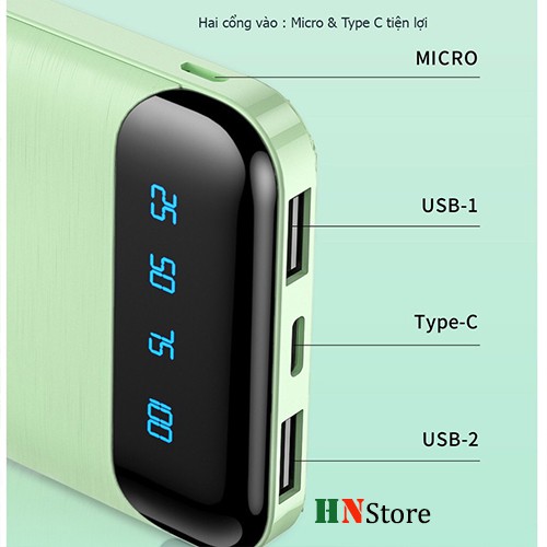 Sạc dự phòng [CHÍNH HÃNG] WK WP-161 10000mAh hỗ trợ sạc nhanh - Hn store