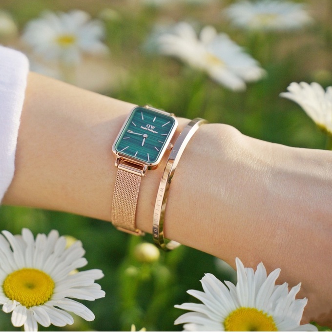 Đồng hồ nữ daniel wellington Quadro Pressed Melrose dây kim loại dw chính hãng fullbox check code